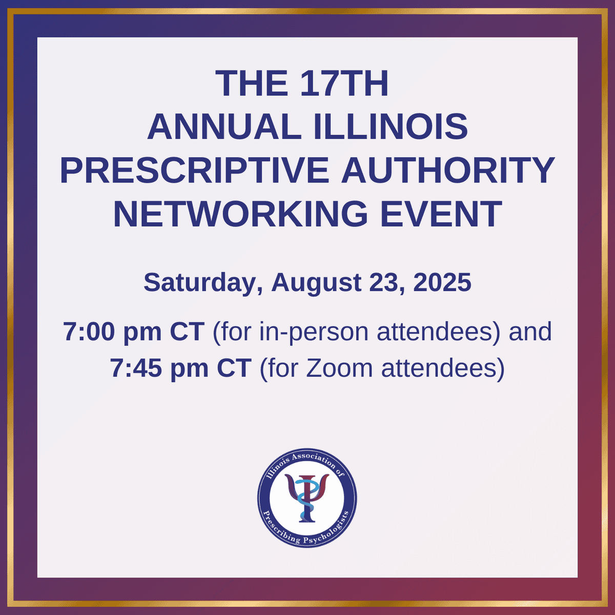 17th Illinois Prescriptive Authority Networking Event, March 29, 2025